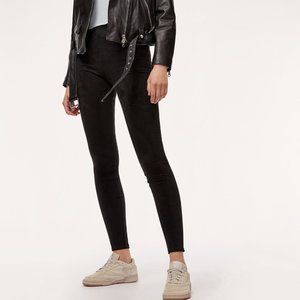 Aritzia Wilfred Pant, "vegan-suede" Charcoal Sz M